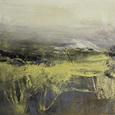 Gold Landscape with Blue Line